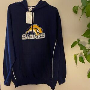 Buffalo Sabres Embroidered Logo Hoodie Sweatshirt Size L Navy NWT